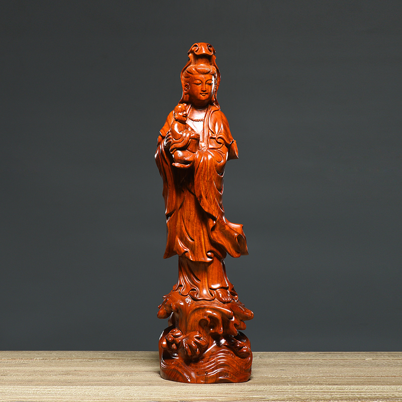 佛像观世音菩萨供奉黄花梨木雕