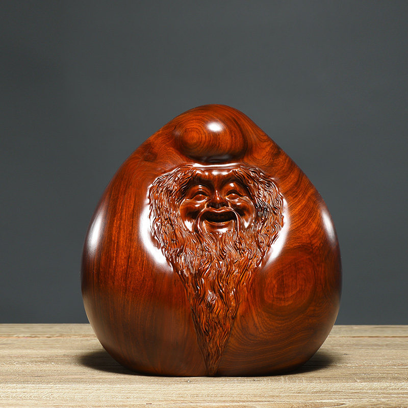 创意造型寿桃花梨木复古怀旧