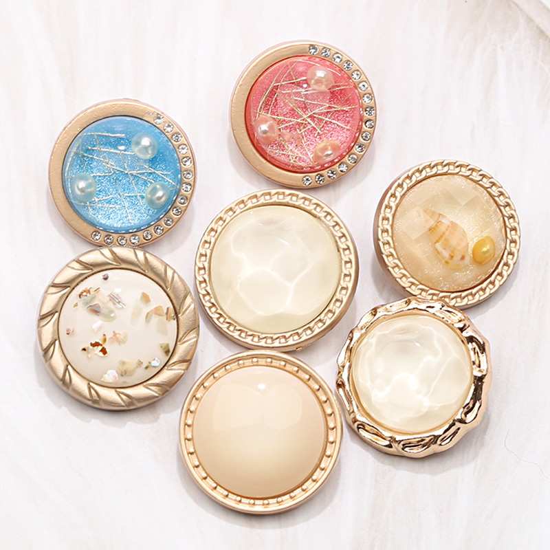 小西装百搭彩色金属羊绒大衣纽扣