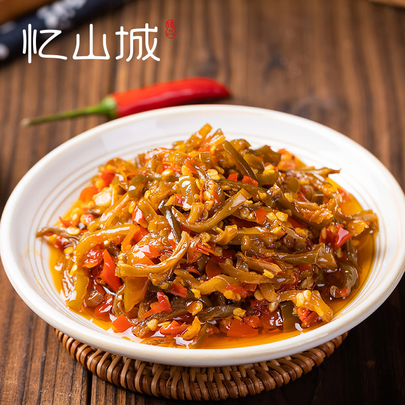 忆山城茶油刀豆湖南特产农家腌制辣椒酱菜下饭菜即食爽口大瓶
