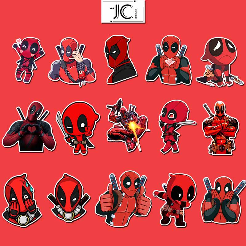 35张漫威超级英雄死侍涂鸦贴纸行李箱防水pvc吉他卡通贴纸