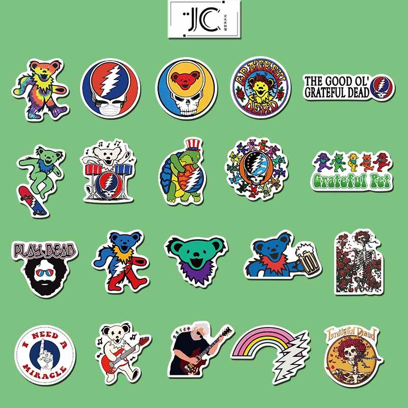 50张摇滚乐队greatful dead笔记本装饰行李箱吉他防水卡通贴纸