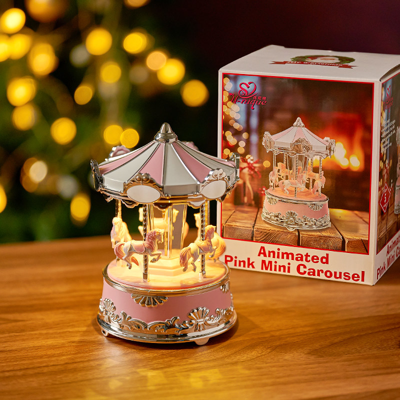 可旋转木马音乐盒摩天轮八音盒小女孩玩具女生生日儿童情人节礼物