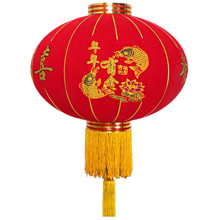 2025大红灯笼春节元旦灯笼挂饰新年户外大门阳台一对植绒灯笼装饰