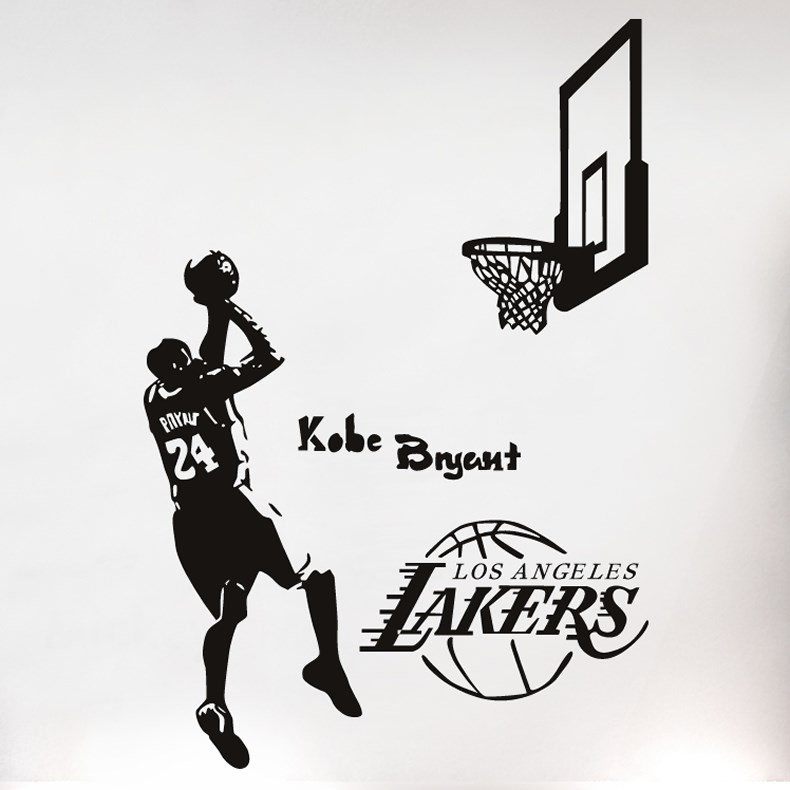 篮球nba明星墙贴科比投篮海报自粘贴纸学生宿舍卧室墙壁装饰贴画