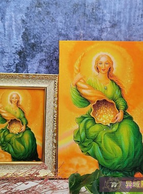 丰盛天使画像挂件照片画框油画布卡片摆件客厅书桌玄关挂像装饰画