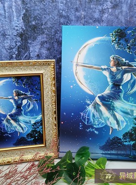 阿蒂密丝画像挂件照片画框油画布卡片摆件客厅书桌玄关挂像装饰画