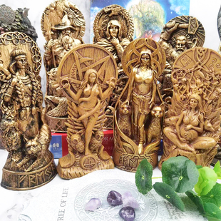 北欧复古神像奥丁Odin Freya洛基雷神维京女神居家摆件树脂雕像