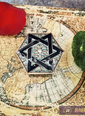 欧式复合珠宝首饰盒六芒星
