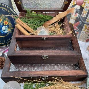 水晶草药水晶消磁养水晶窝收纳盒净化唤醒充能盒塔牌收纳盒