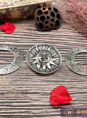 印度进口月亮太阳插香板香座香插居家日常摆件复古怀旧香台摆件