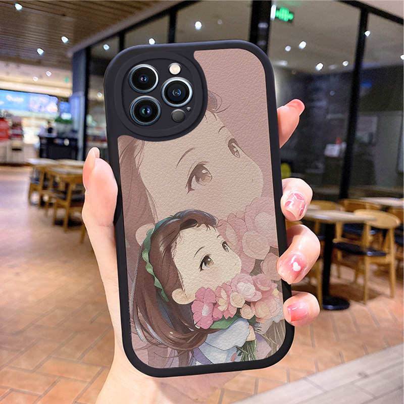 小羊皮卡通适用苹果15promax手机壳iphone12pro套16plus带挂绳11e全包8硅胶13新款14x8p7xs6s女xr软xsmax防摔