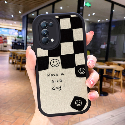 小羊皮棋盘适用opporeno6手机壳opρoreno5pro新款0pporeno4opp0ren02女opreno3reon5k opop8poop7oppi oppe