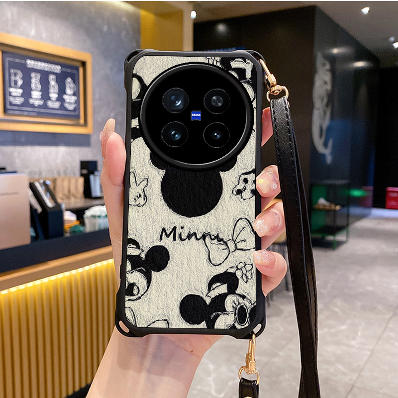 米奇适用VIVOX200pro手机壳vivoY300pro斜跨i挂绳x100s新款promini52s套X90新品18x60潮VIVOS9 7s19 17 16 15