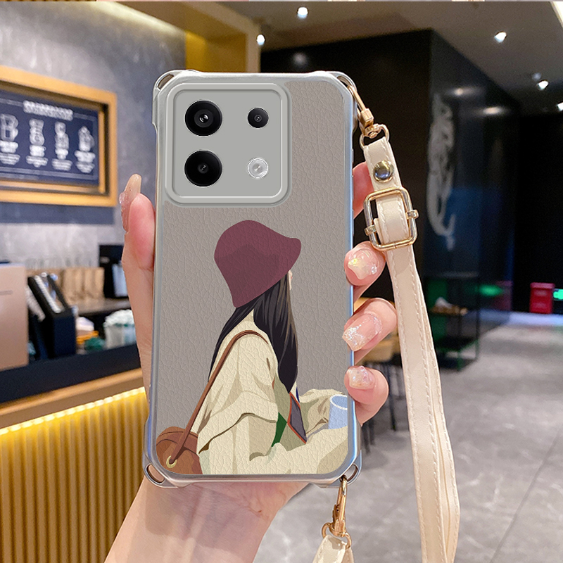 侧面适用小米红米note13pro手机壳note12Turbo4套11Tpro新款10t+k80斜跨K70至尊版挂绳60全包50新品40s潮14