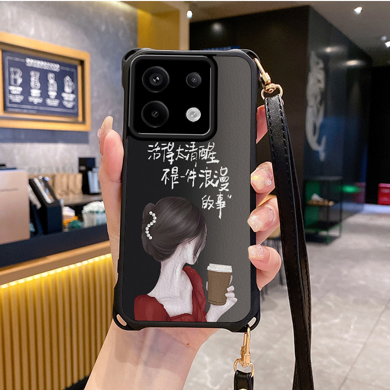 玫瑰适用小米红米note13pro手机壳note12Turbo4套11Tpro新款10t+k80斜跨K70至尊版挂绳60全包50新品40s潮14