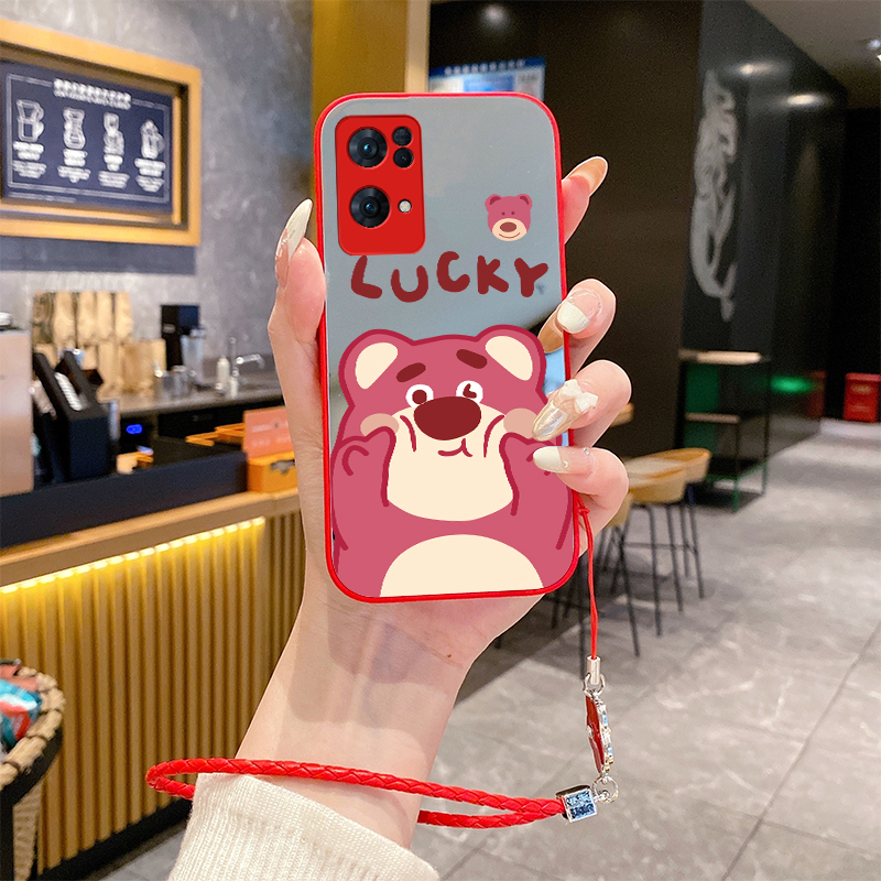 适用OPPOReno13pro手机壳A93S补妆镜面FindX8挂绳K12X新款A97全包11新品10套A58K9+8 7A96防摔6草莓熊4se3i5