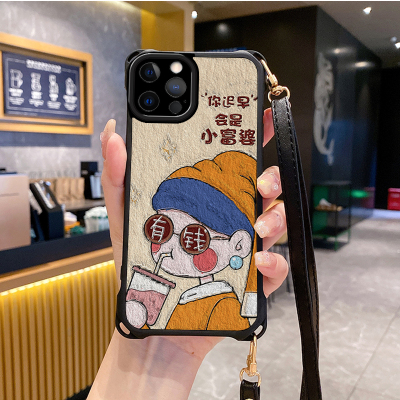 富婆适用苹果16promax手机壳斜跨挂绳防摔iphone12pro新款ihpnoe11e套13网红15plus xs女17air14x7xr潮8xsmax