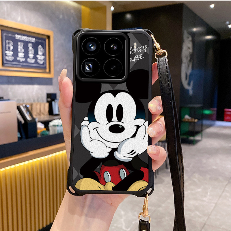 米奇适用小米15pro手机壳斜跨挂绳14保护套13外壳12spro全包x天玑版s11青春版civi3新品civi2新款软防摔lite