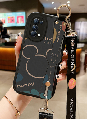 小羊皮米奇适用opporeno6手机壳opρoreno5pro新款0pporeno4opp0ren02女opreno3reon5k opop poop oppi oppe