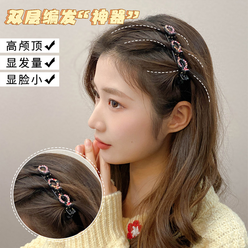 网红编发发夹成人前额刘海发卡侧边夹子头饰造型懒人盘发神器简约