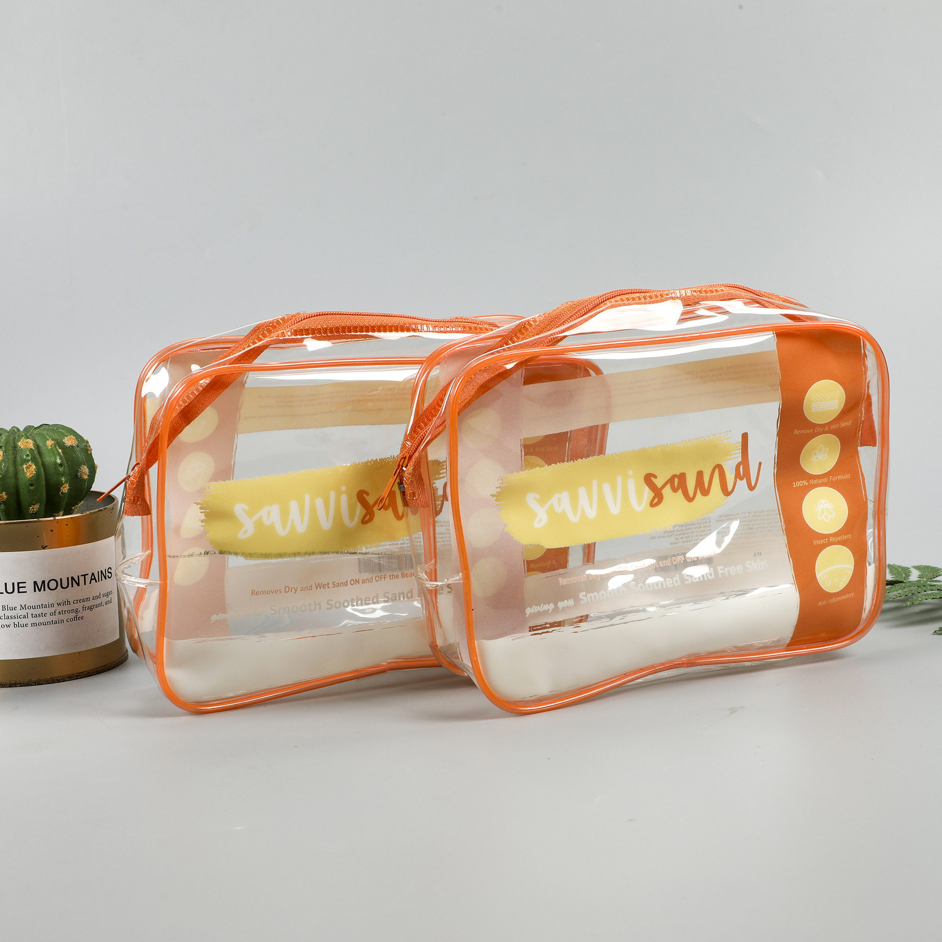 厂家定制PVC彩印logo胶骨袋透明EVA礼品骨条包多功能塑料拉链包