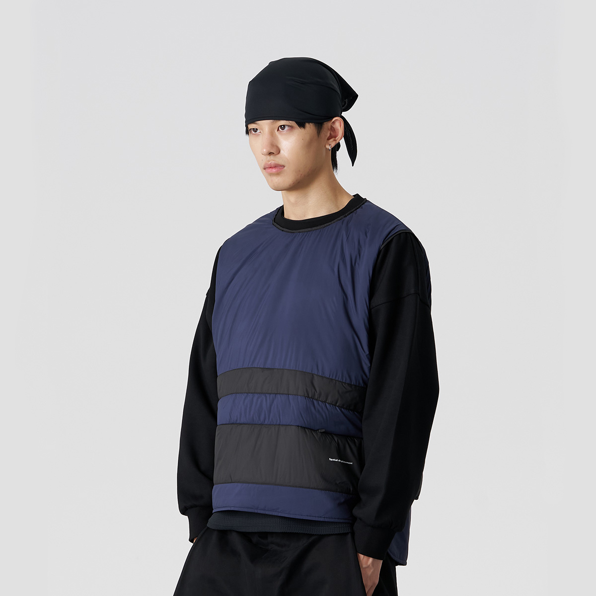 FMACM闷与狂 3M新雪丽棉马甲拼接圆领卫衣宽松休闲2025秋冬新品