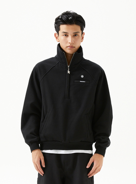 FMACM闷与狂 半拉链立领宽松廓形简约百搭加绒卫衣2024秋冬上衣