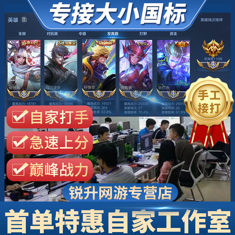 王者荣耀代练打国服大小国标省金标巅峰赛工作室战力上分魔方排位_虎窝淘