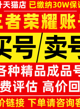 王者荣耀账号购买出售永久成品号v10全皮肤国标号买号卖号高价收