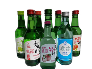 4瓶混装 360ml 韩国真露烧酒果味烧酒葡萄西柚草莓李子原味经典