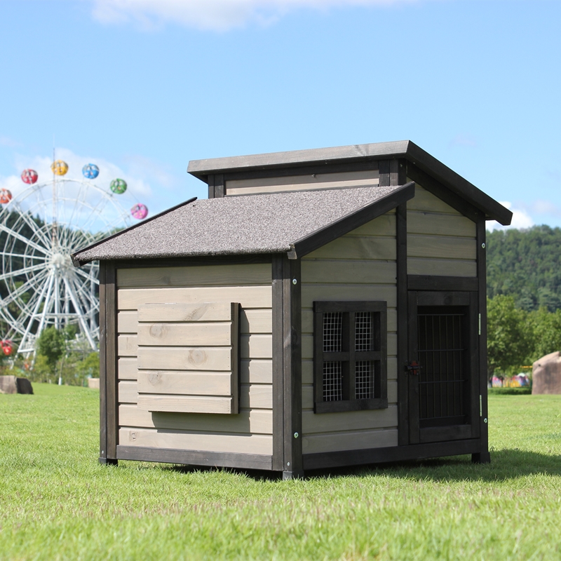 实木室外庭院防晒狗屋中型犬