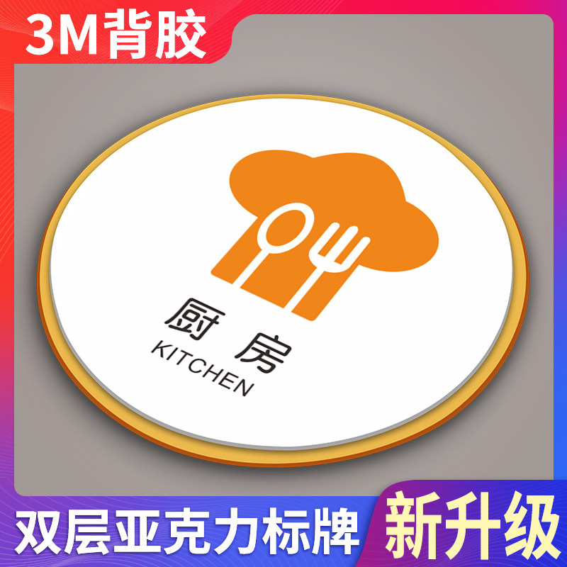 幼儿园食堂闲人免进警示告知标志牌个性创意可爱指示告示贴纸墙贴门牌