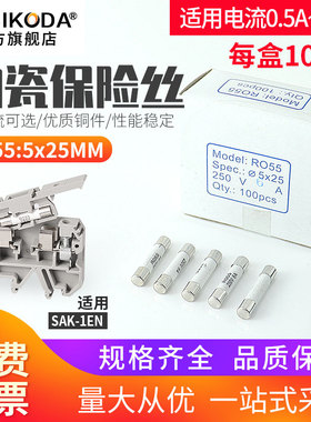 R055保险管 陶瓷保险丝5*25mm 250V 0.5/1/2/3/4/5/6/20A熔断器