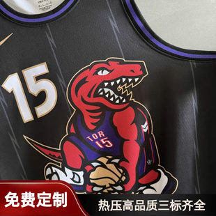 猛龙英格拉姆迪克巴恩斯巴雷特麦迪卡特球衣定制城市版篮球服黑色