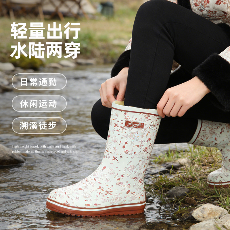 非常行雨鞋女水鞋时尚防水防滑水靴花园鞋户外橡胶鞋复古舒适雨靴