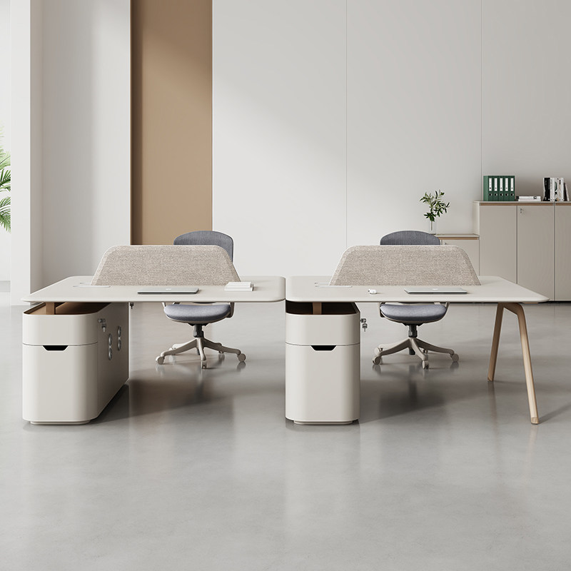 办公桌椅组合简约现代职员桌员工位E0级板材烤漆桌面柜子屏风卡座