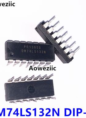 DM74LS132N DIP-14 直插 带施密特触发器输入四路2输入与非门进口