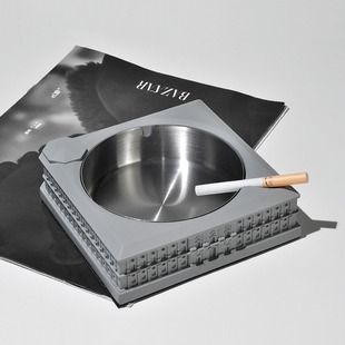 水泥烟灰缸办公室茶几客厅大号个性复古欧式桌面建筑创意摆件