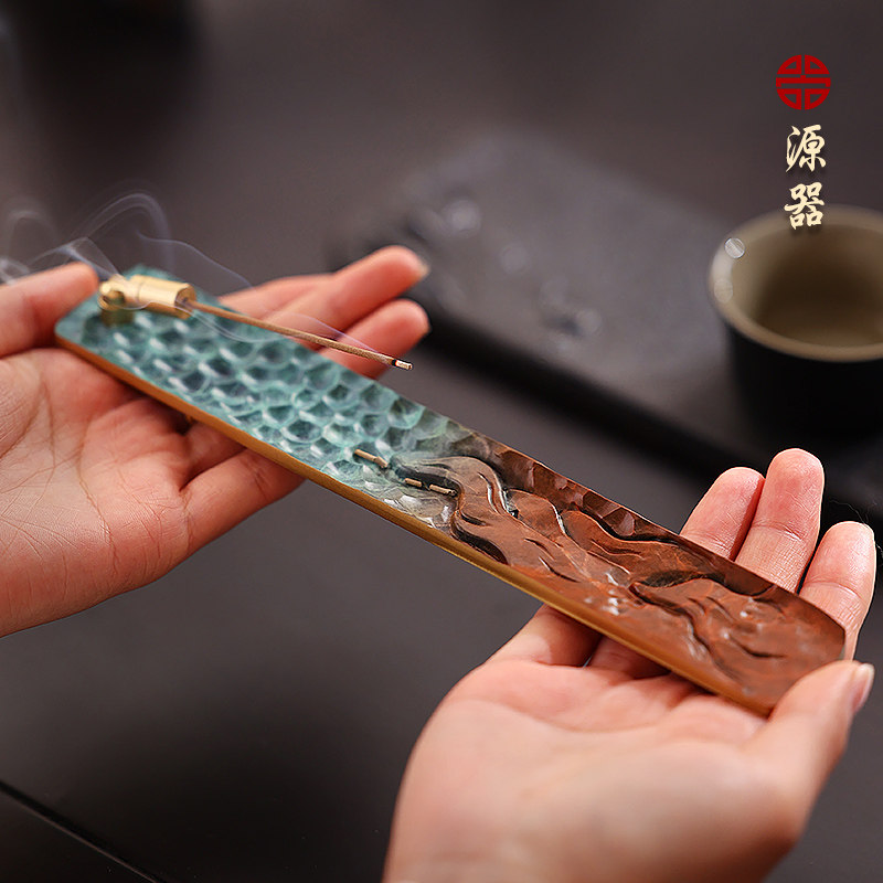 纯铜线香香插香座家用室内檀香沉香香托不落灰茶道禅意精致摆件,家居饰品,香薰炉,淘宝优惠券,粉丝福利购,淘宝优惠卷