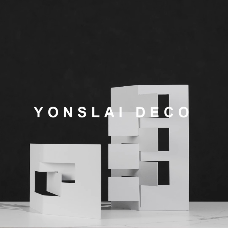 白色几何金属样板房间创意摆件