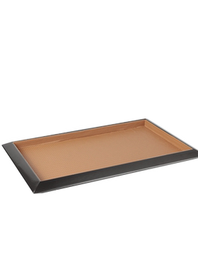 极简现代样板间金属皮革托盘摆件售楼处客厅衣帽间收纳盘轻奢软装