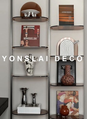 现代轻奢样板间客厅书房博古架饰品摆件售楼处装饰架软装组合套装