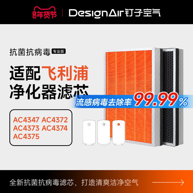 适配飞利浦空气净化器滤网AC4374/4373/4372/4375过滤芯AC4138