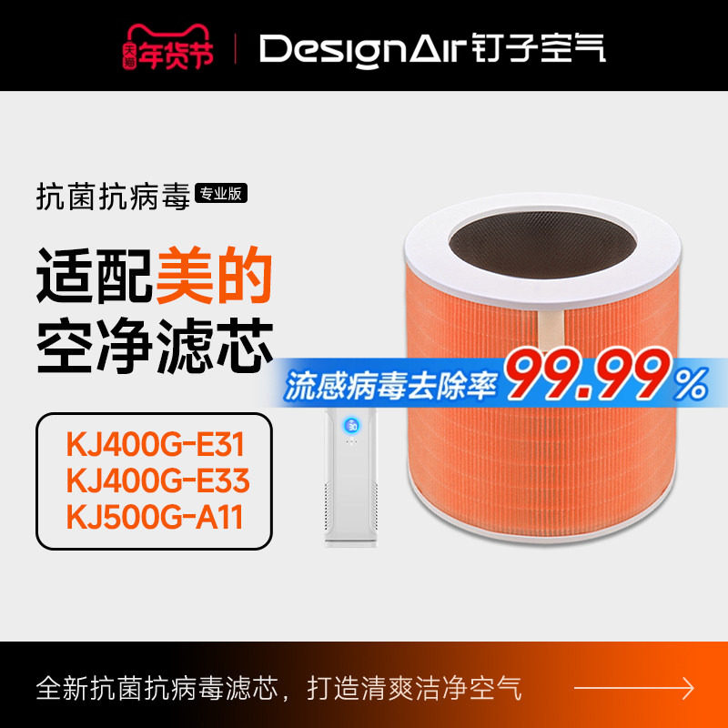 适配美的空气净化器滤网KJ400G-E31/E33/500G-A11/森林air3过滤芯