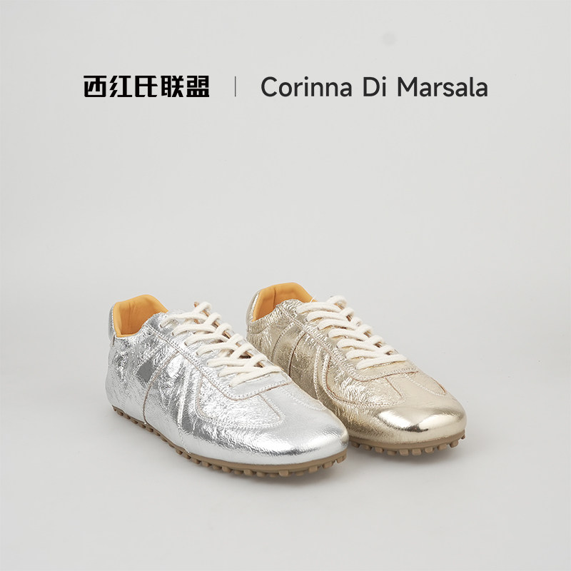 【西红氏联盟】牛皮版~2026春季时尚休闲运动百搭德训鞋女跟高1cm