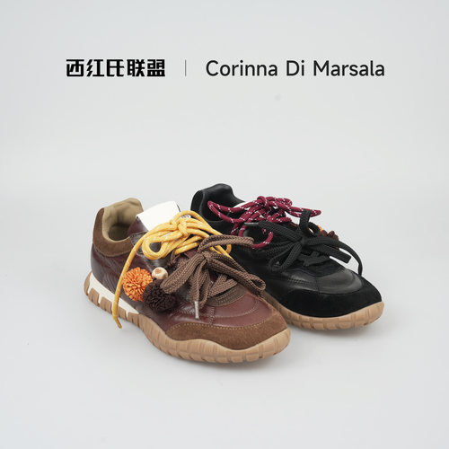 【西红氏&bull;双旦礼遇季】25年新款羊皮圆头跟高3半码拍大休闲