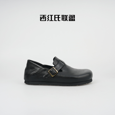 【西红氏•双11限时折扣】博肯鞋~新款复古水洗全马皮一脚蹬博肯