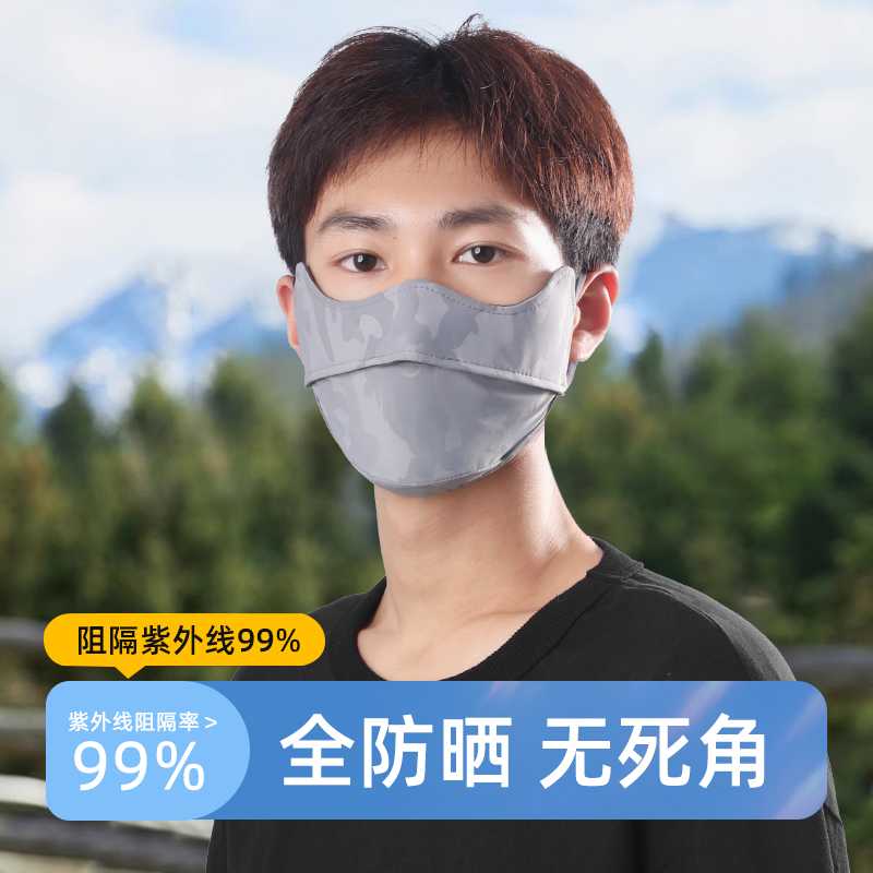 迷彩冰丝防晒口罩男款夏季护眼角2024新款防紫外线遮阳骑车面罩女