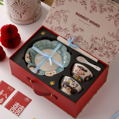 可爱餐具套装喜庆结婚礼物碗碟